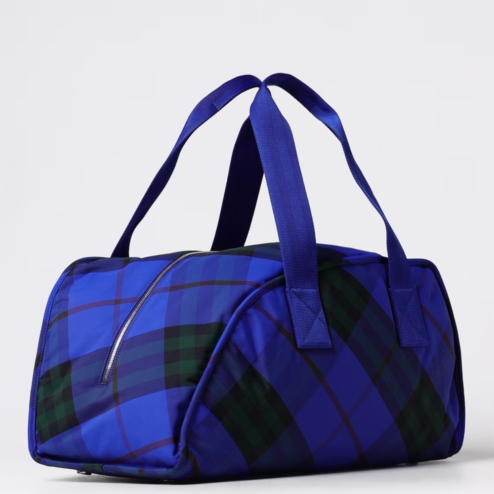 Blue and Green Plaid Men's Bag